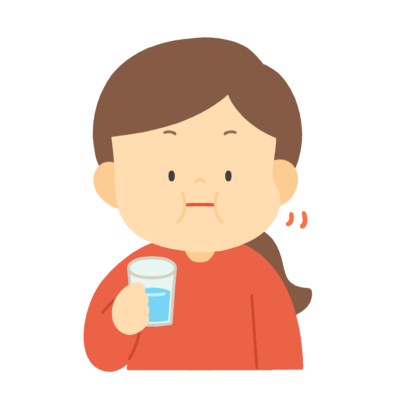ぶくぶくうがいをする女の子の無料イラスト｜保健素材