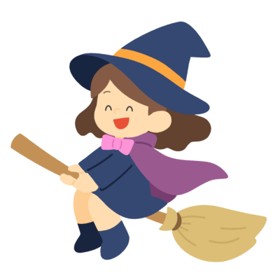 箒に乗った魔女の無料イラスト|ハロウィン向け素材