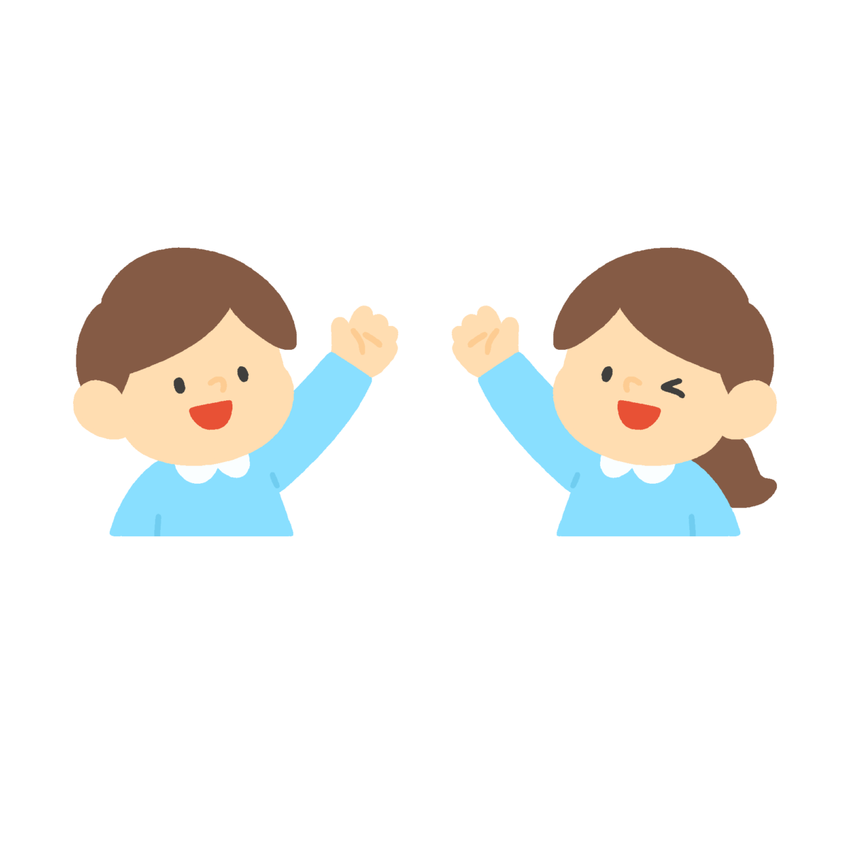 手を振る園児たちの無料イラスト｜園だより向け素材