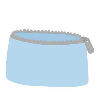 チャック付きポーチの無料イラスト｜持ち物案内素材