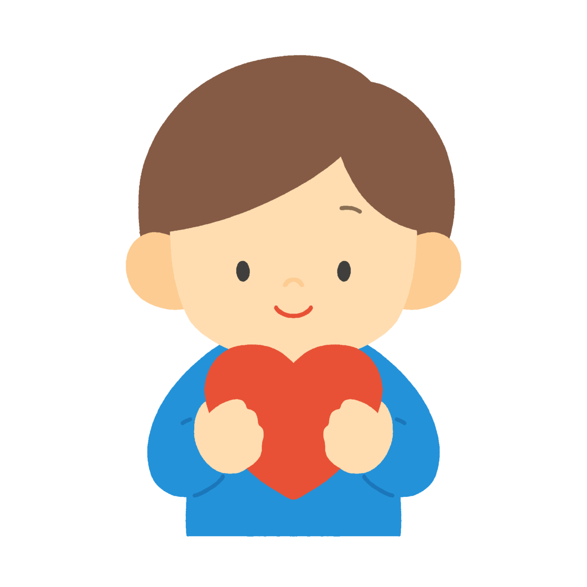 ハートを持つ男の子の無料イラスト｜気持ち表現向け素材