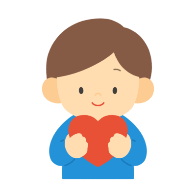ハートを持つ男の子の無料イラスト｜気持ち表現向け素材