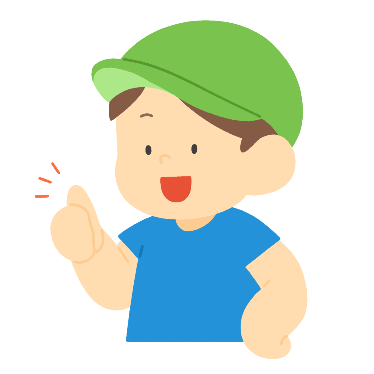帽子をかぶった男の子の無料イラスト｜暑さ対策向け素材