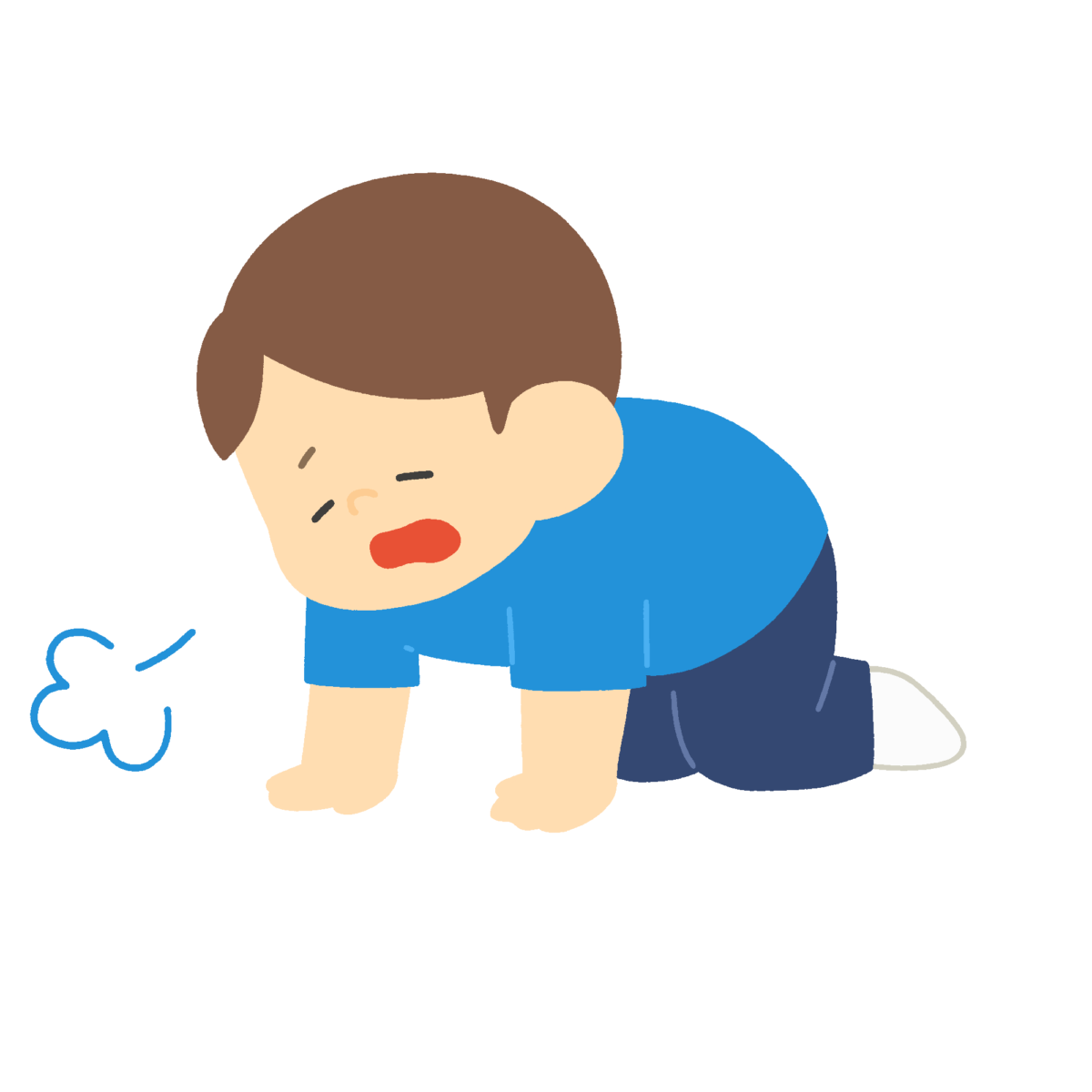 疲れて四つん這いになる男性の無料イラスト｜保健向け素材