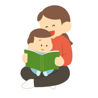 読み聞かせする母親の無料イラスト｜親子読書向け素材