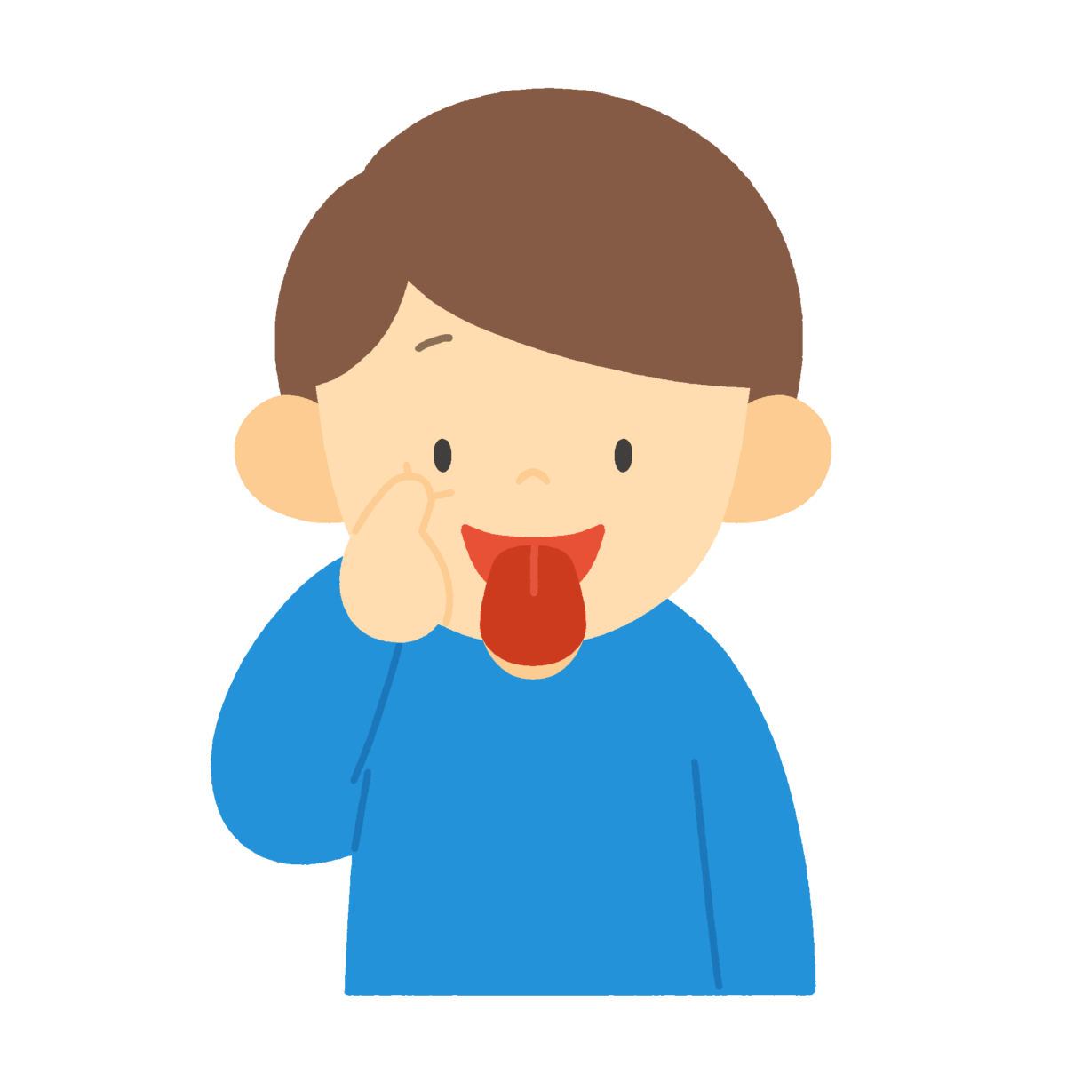 あっかんべーする男の子の無料イラスト｜表情学習向け素材