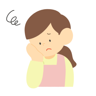 困った表情の女性の無料イラスト｜相談案内向け素材