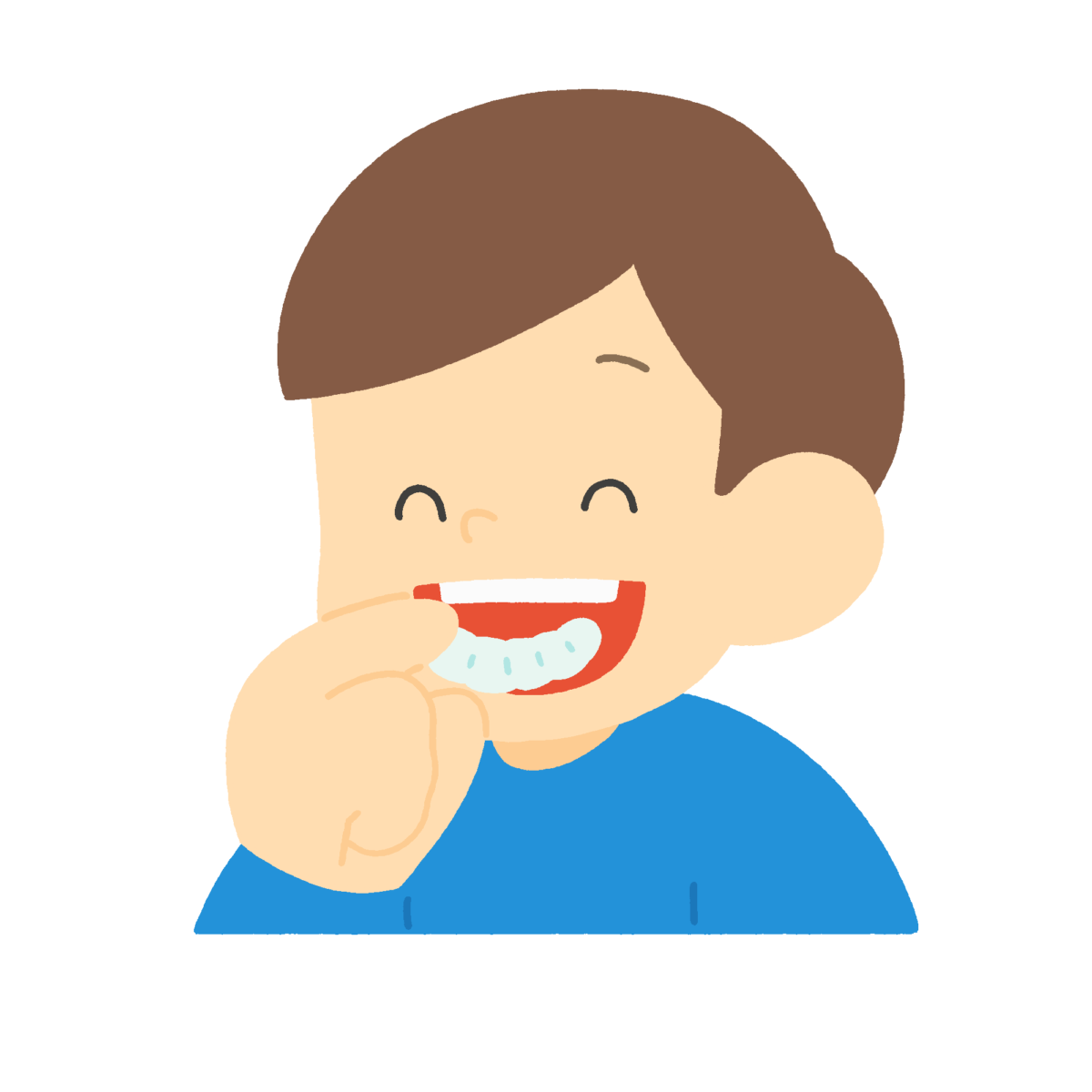 マウスピースの男の子の無料イラスト｜保健だより向け素材