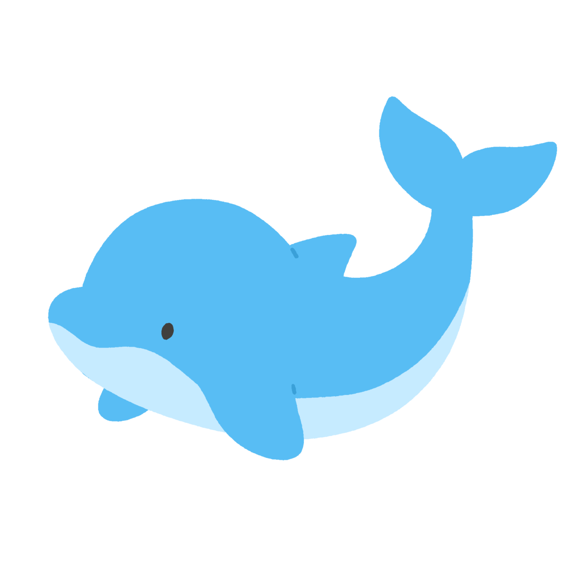 イルカのキャラクターの無料イラスト｜海の生きもの素材