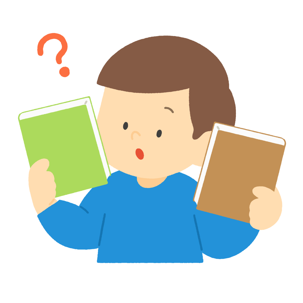 本を選ぶ男の子の無料イラスト｜読書活動向け素材