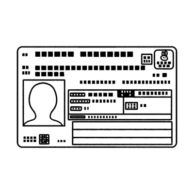 特定在留カードの無料イラスト｜白黒行政窓口素材