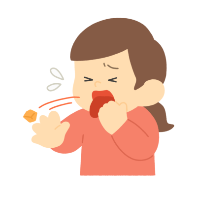 食べ物を吐き出す女の子の無料イラスト｜食育向け素材