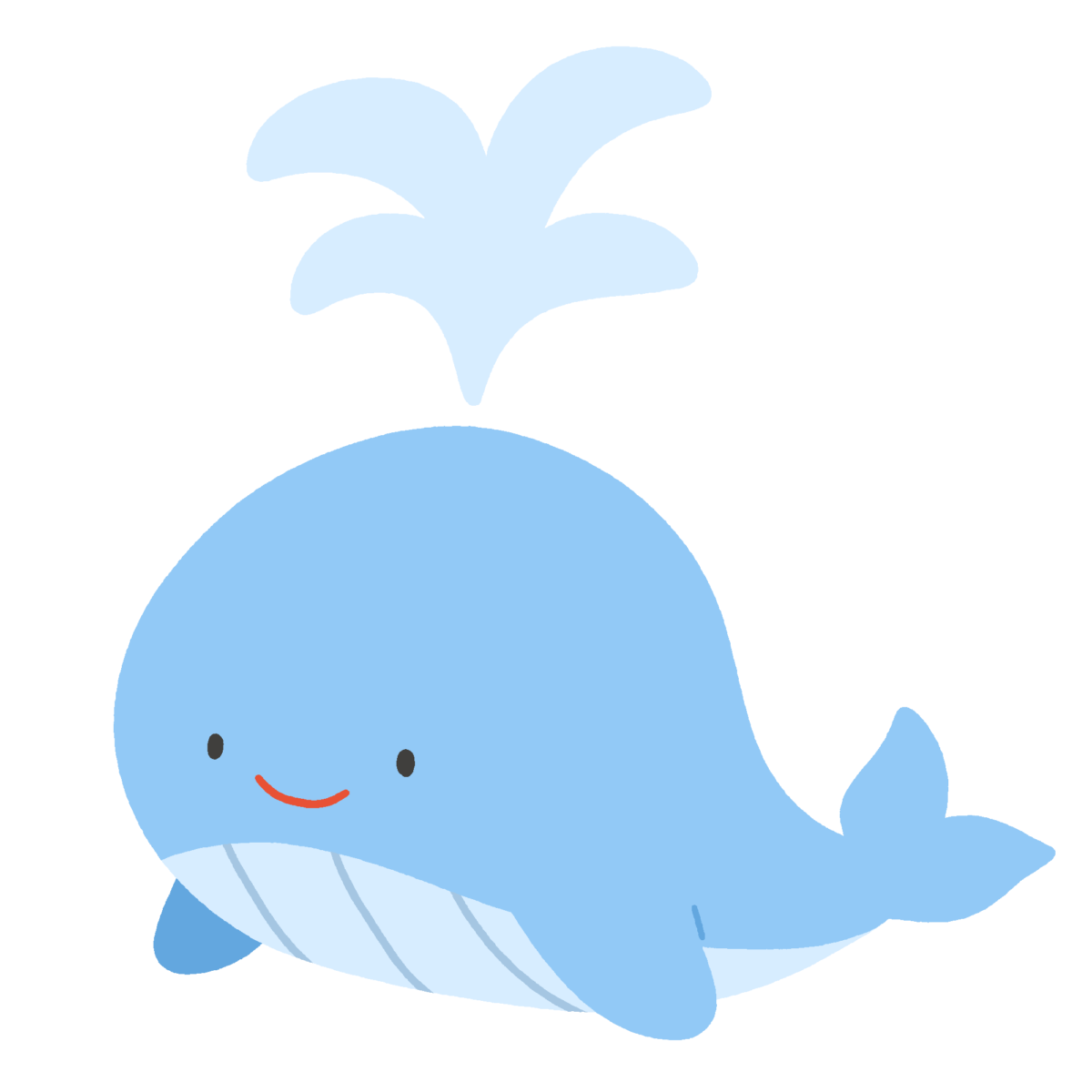 クジラのキャラクターの無料イラスト｜海の生きもの素材