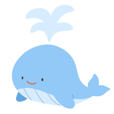 クジラのキャラクターの無料イラスト｜海の生きもの素材