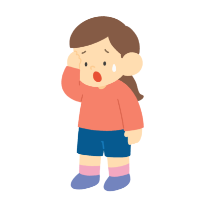 忘れ物に困る女の子の無料イラスト｜学校生活向け素材
