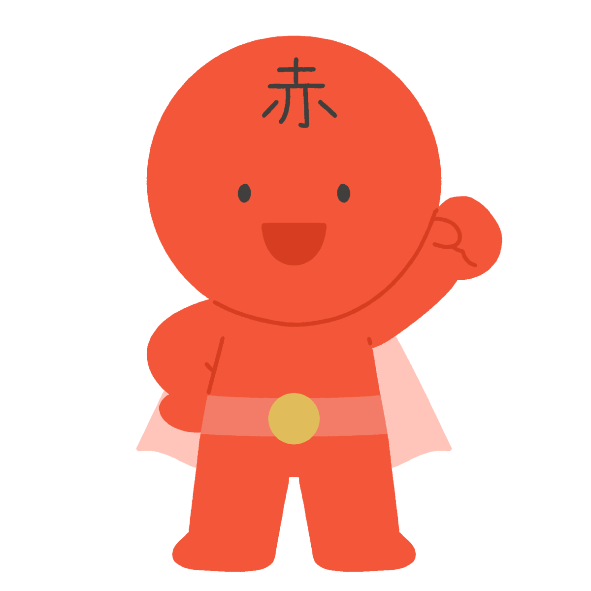 赤の栄養素のキャラクターの無料イラスト｜食育向け素材