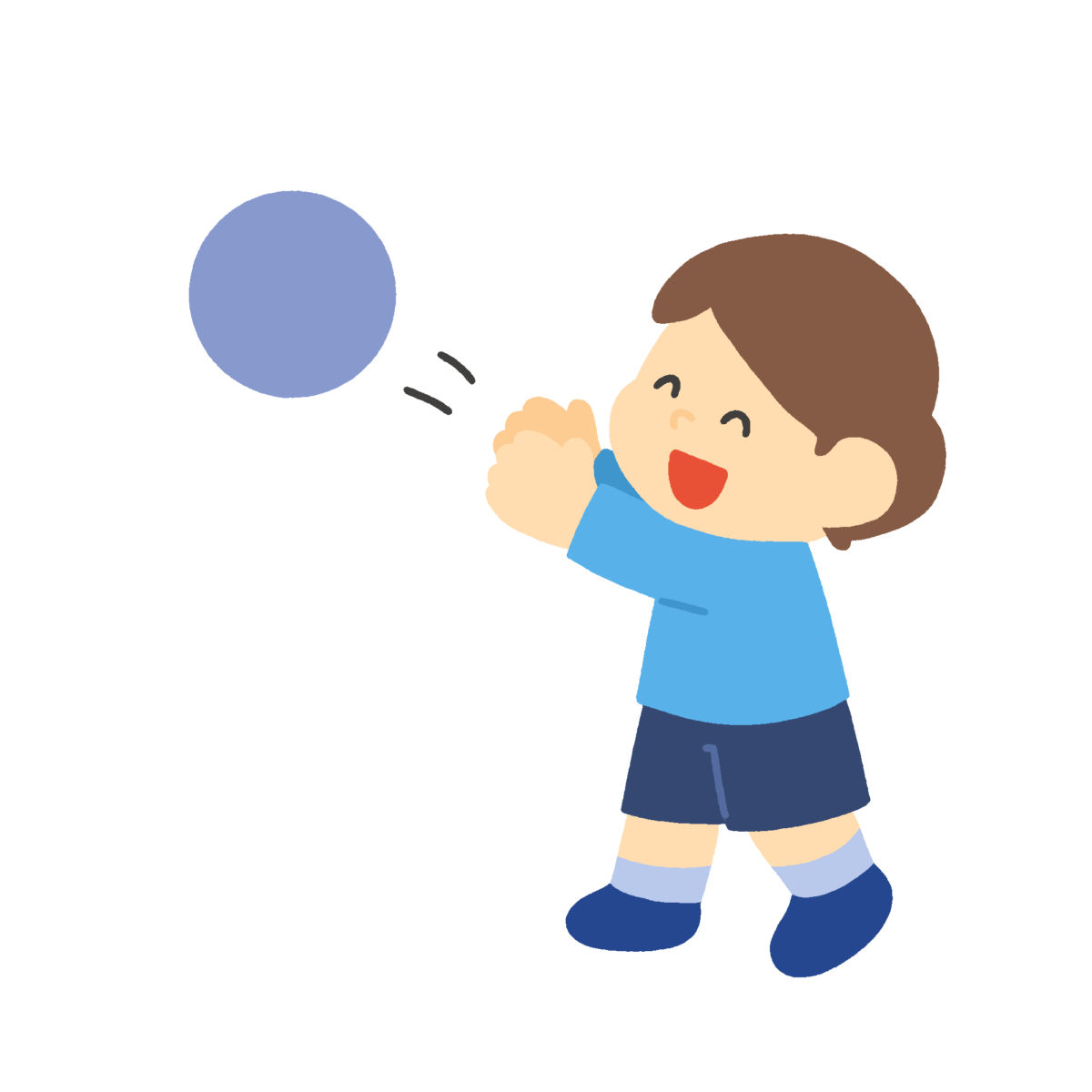 ボール遊びをする子どもの無料イラスト｜外遊び向け素材