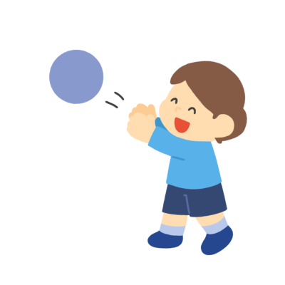 ボール遊びをする子どもの無料イラスト|外遊び向け素材