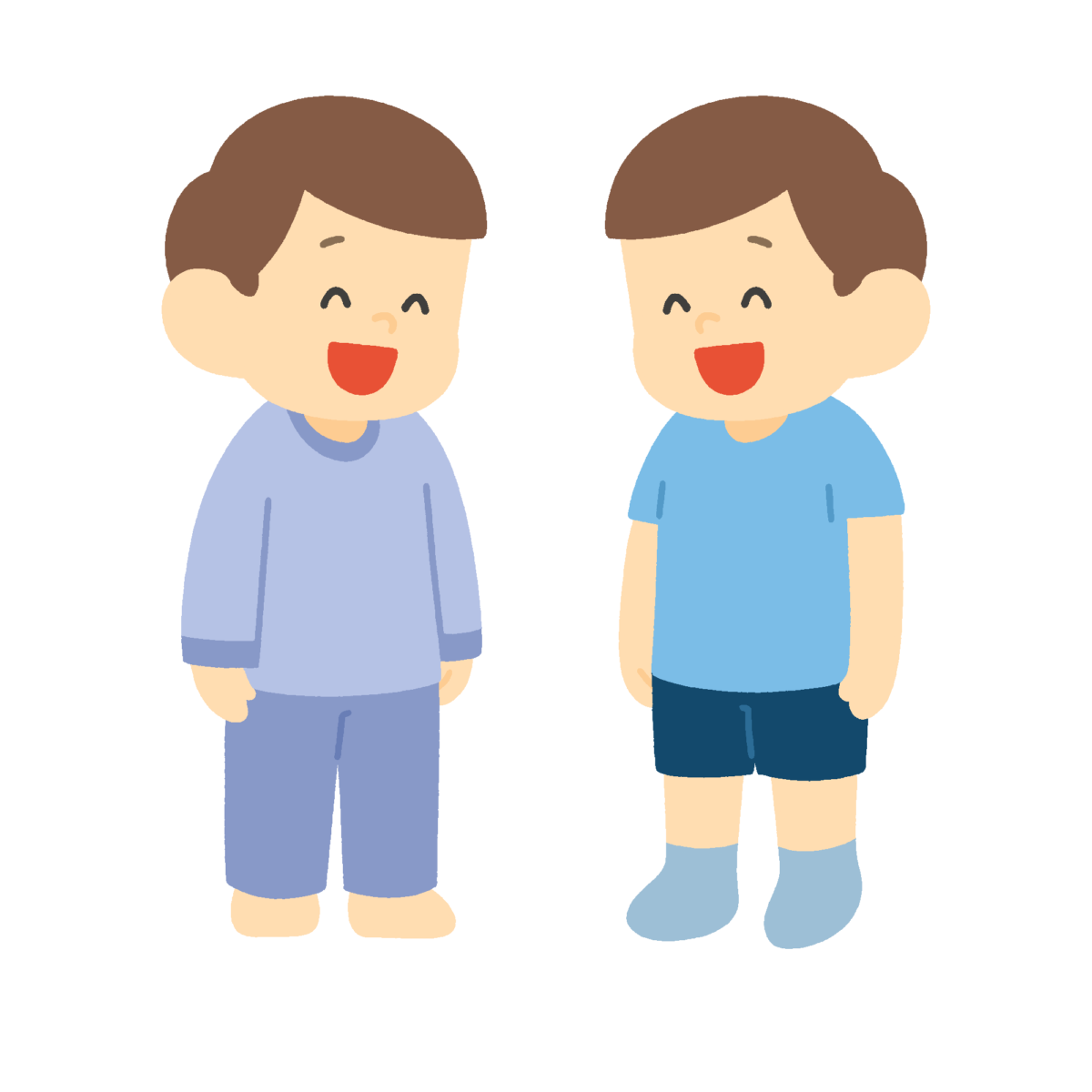 着替える子どもの無料イラスト｜生活習慣向け素材