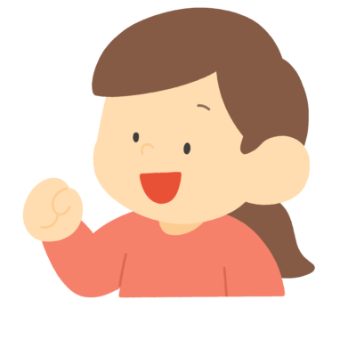 片手でガッツポーズする女の子の無料イラスト|応援向け素材