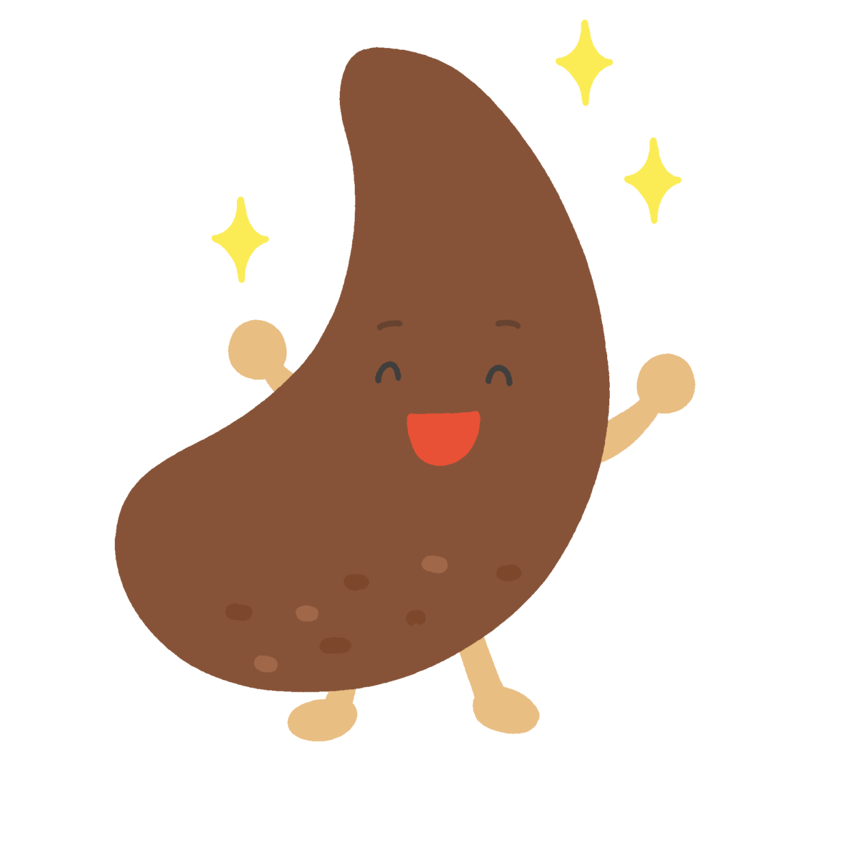 バナナうんちのキャラクターの無料イラスト｜保健向け素材