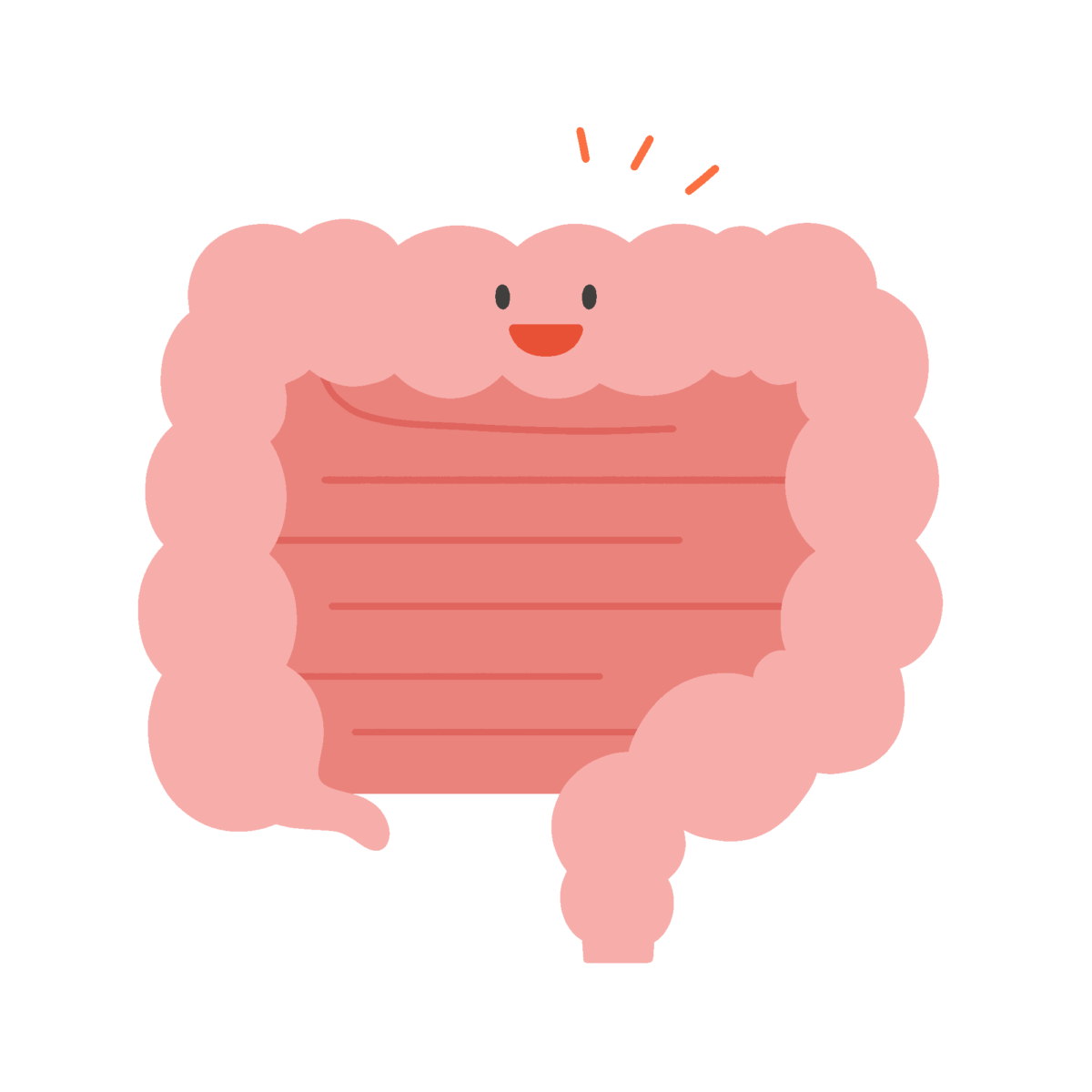 元気・健康な腸のキャラクターの無料イラスト｜保健向け素材
