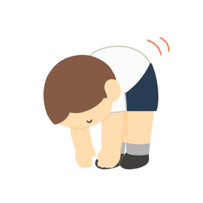 前屈運動をする子どもの無料イラスト|体育準備運動素材