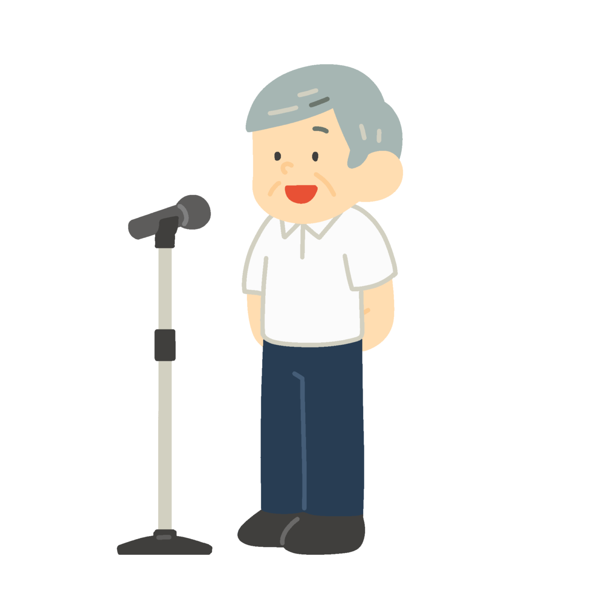 挨拶をする校長先生の無料イラスト｜学校行事向け素材