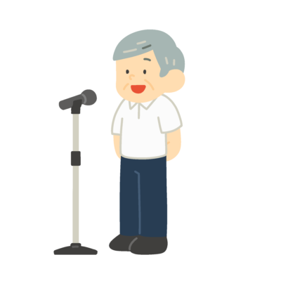 挨拶をする校長先生の無料イラスト｜学校行事向け素材