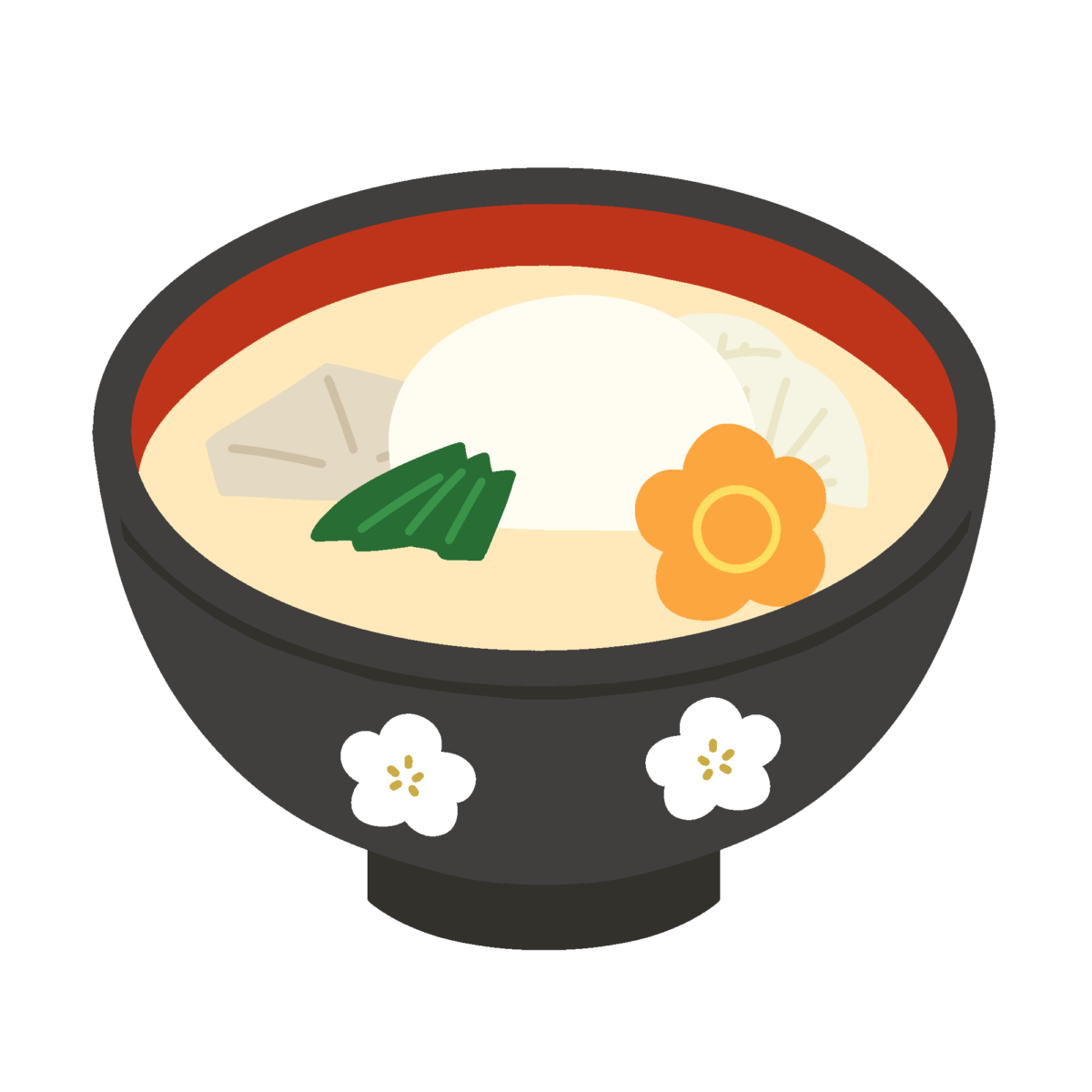 白みそのお雑煮の無料イラスト｜正月料理向け素材