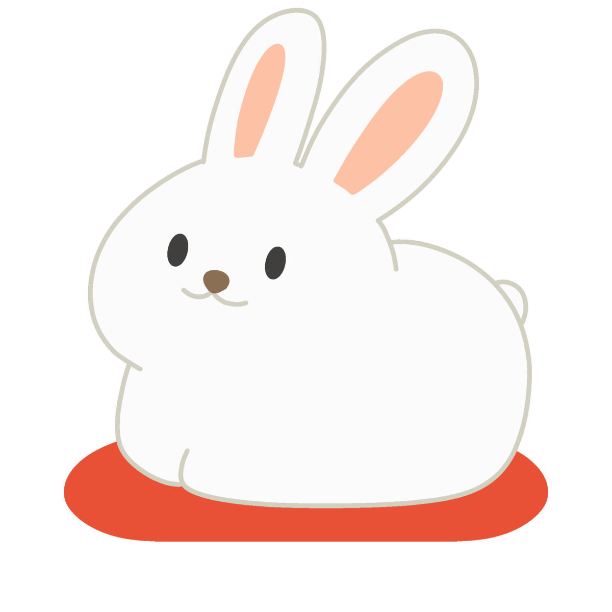 干支のウサギの置物の無料イラスト｜正月飾り向け素材