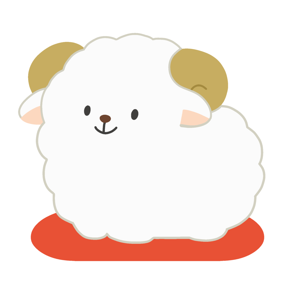 干支のヒツジの置物の無料イラスト｜お正月・年賀状向け素材