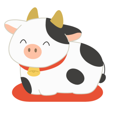 干支のウシの置物の無料イラスト|お正月・年賀状向け素材