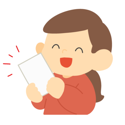 お小遣い封筒をもらった女の子の無料イラスト｜生活学習向け素材
