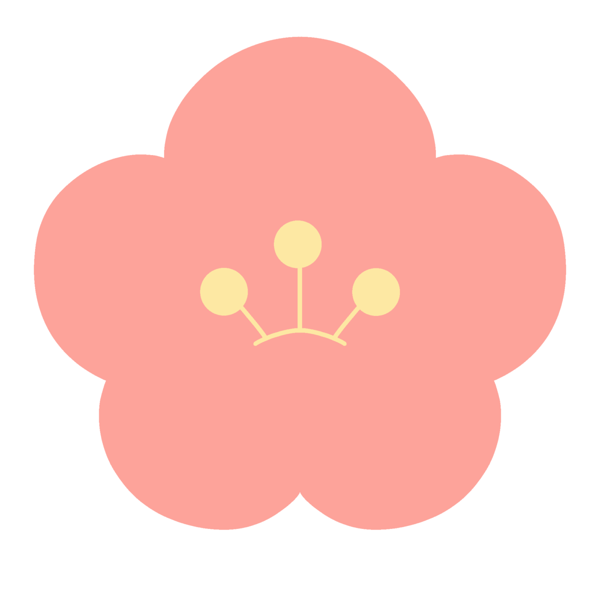 ピンクの梅の花の無料イラスト｜春のおたより向け素材
