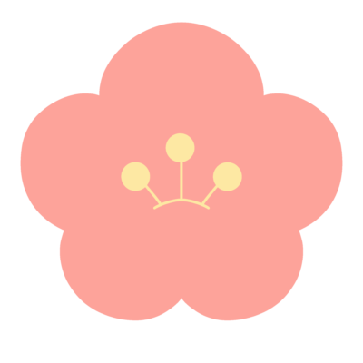 ピンクの梅の花の無料イラスト｜春のおたより向け素材