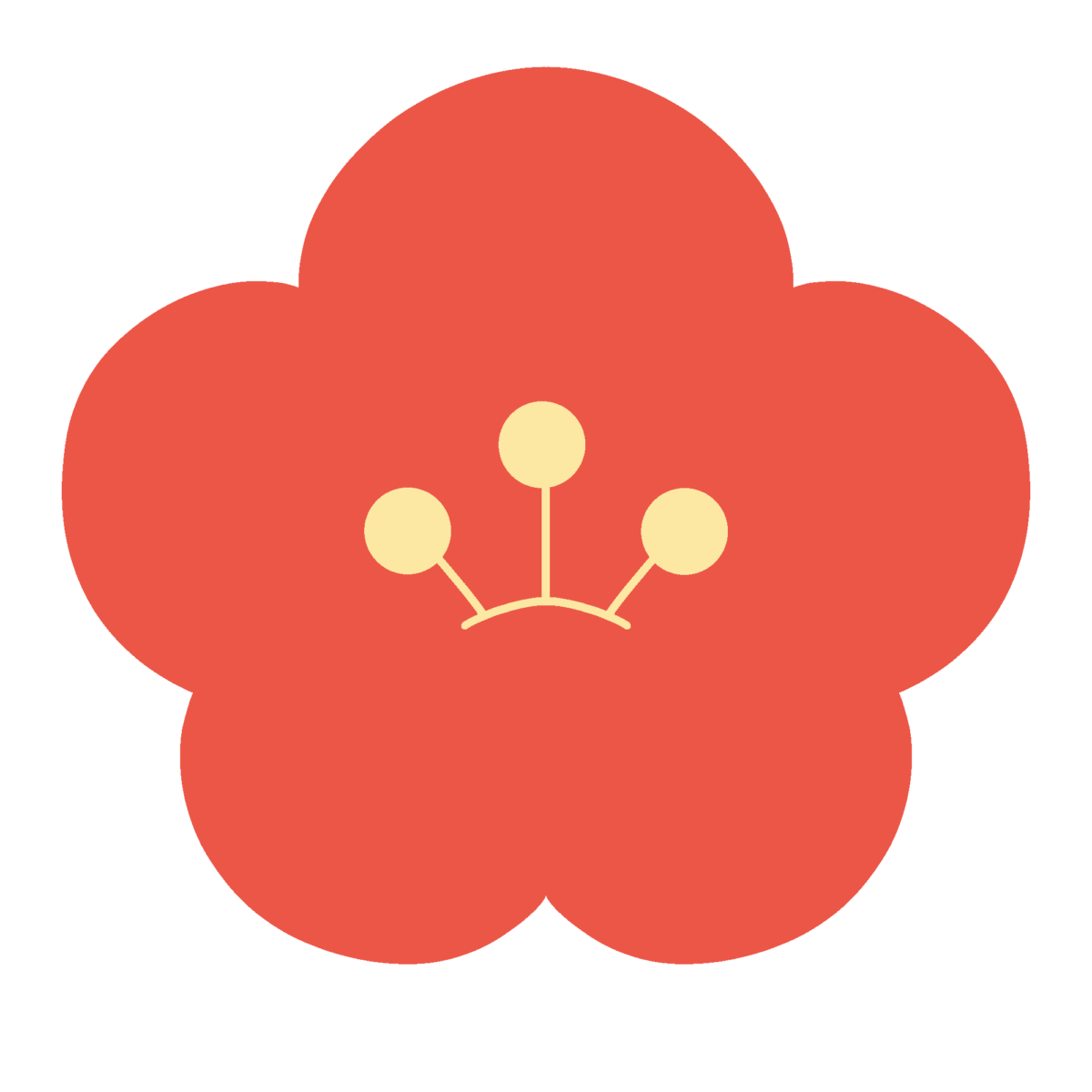 赤い梅の花の無料イラスト｜正月・早春向け素材