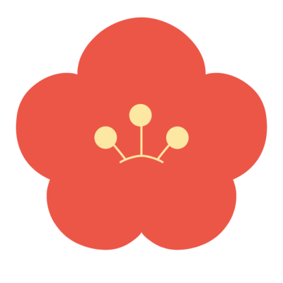 赤い梅の花の無料イラスト｜正月・早春向け素材